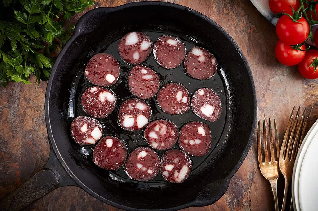 grilled black pudding